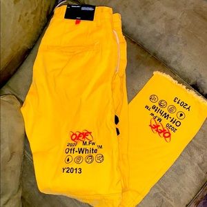 Off white yellow jeans